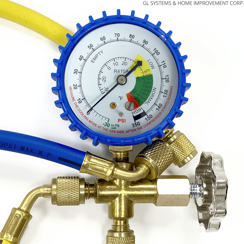 Mini Split R410a Low Side Suction Charging Service Gauge Hose Set. 5/16¨ Port.