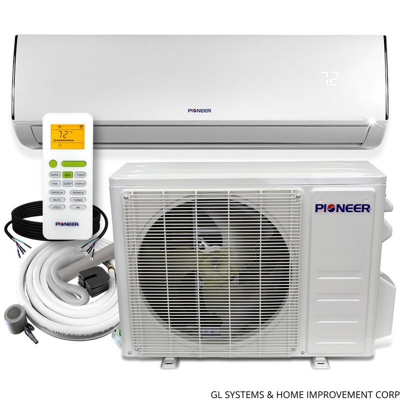 PIONEER® Diamante Series 12,000 BTU 20 SEER 115V Ductless MiniSplit Air Conditioner Heat Pump Full Set With 16 Ft. Kit